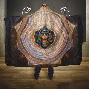 Isis Hooded Blanket with Falcon Symbol and Sacred Geometry in Egyptian