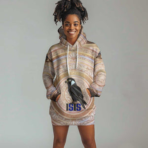 Isis Hoodie Dress with Falcon Symbol and Sacred Geometry in Egyptian