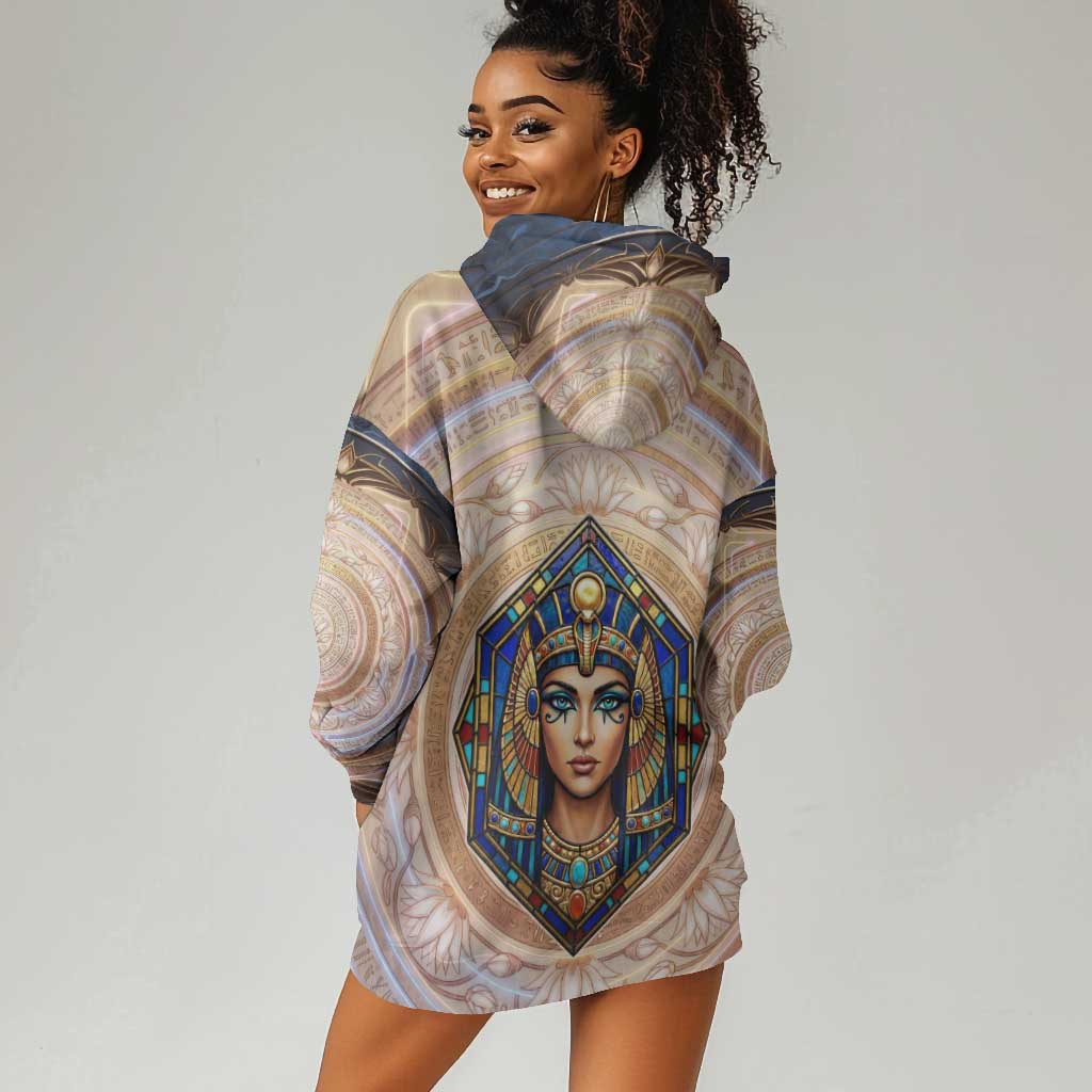 Isis Hoodie Dress with Falcon Symbol and Sacred Geometry in Egyptian
