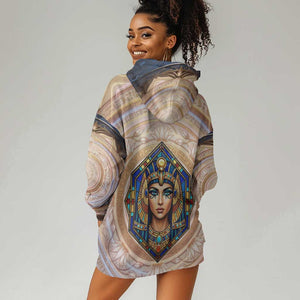 Isis Hoodie Dress with Falcon Symbol and Sacred Geometry in Egyptian
