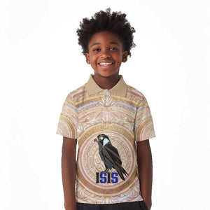 Isis Kid Polo Shirt with Falcon Symbol and Sacred Geometry in Egyptian