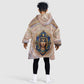 Isis Kid Wearable Blanket Hoodie with Falcon Symbol and Sacred Geometry in Egyptian
