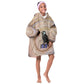 Isis Kid Wearable Blanket Hoodie with Falcon Symbol and Sacred Geometry in Egyptian