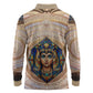 Isis Long Sleeve Polo Shirt with Falcon Symbol and Sacred Geometry in Egyptian