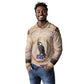 Isis Long Sleeve Polo Shirt with Falcon Symbol and Sacred Geometry in Egyptian