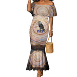 Isis Mermaid Dress with Falcon Symbol and Sacred Geometry in Egyptian