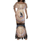 Isis Mermaid Dress with Falcon Symbol and Sacred Geometry in Egyptian