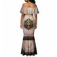 Isis Mermaid Dress with Falcon Symbol and Sacred Geometry in Egyptian