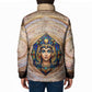Isis Padded Jacket with Falcon Symbol and Sacred Geometry in Egyptian