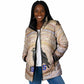 Isis Padded Jacket with Falcon Symbol and Sacred Geometry in Egyptian