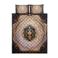 Isis Quilt Bed Set with Falcon Symbol and Sacred Geometry in Egyptian