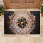 Isis Rubber Doormat with Falcon Symbol and Sacred Geometry in Egyptian