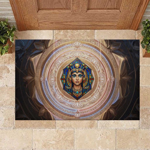 Isis Rubber Doormat with Falcon Symbol and Sacred Geometry in Egyptian