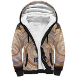 Isis Sherpa Hoodie with Falcon Symbol and Sacred Geometry in Egyptian