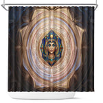 Isis Shower Curtain with Falcon Symbol and Sacred Geometry in Egyptian