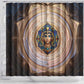 Isis Shower Curtain with Falcon Symbol and Sacred Geometry in Egyptian