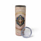Isis Skinny Tumbler with Falcon Symbol and Sacred Geometry in Egyptian