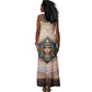 Isis Tank Maxi Dress with Falcon Symbol and Sacred Geometry in Egyptian