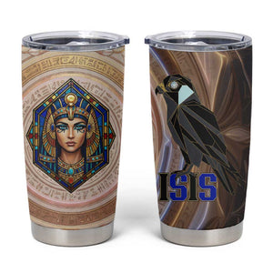 Isis Tumbler Cup with Falcon Symbol and Sacred Geometry in Egyptian