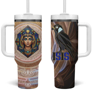 Isis Tumbler With Handle with Falcon Symbol and Sacred Geometry in Egyptian
