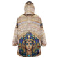 Isis Wearable Blanket Hoodie with Falcon Symbol and Sacred Geometry in Egyptian
