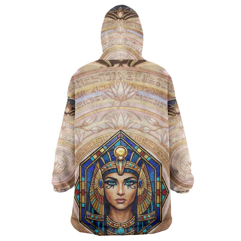 Isis Wearable Blanket Hoodie with Falcon Symbol and Sacred Geometry in Egyptian
