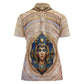 Isis Women Polo Shirt with Falcon Symbol and Sacred Geometry in Egyptian