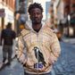 Isis Zip Hoodie with Falcon Symbol and Sacred Geometry in Egyptian