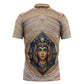Isis Zipper Polo Shirt with Falcon Symbol and Sacred Geometry in Egyptian