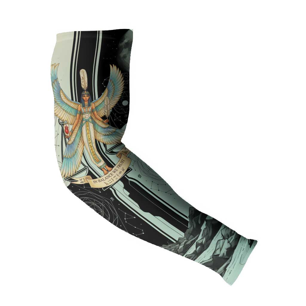 Ma’at Feather Egyptian Arm Sleeves with Scales Symbolizing Truth and Cosmic Balance