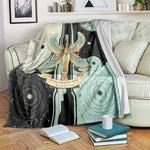 Ma’at Feather Egyptian Blanket with Scales Symbolizing Truth and Cosmic Balance