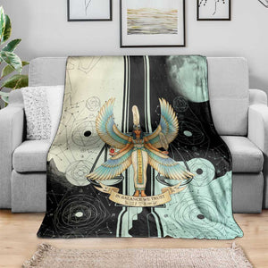 Ma’at Feather Egyptian Blanket with Scales Symbolizing Truth and Cosmic Balance