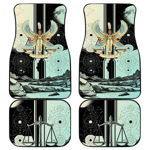 Ma’at Feather Egyptian Car Mats with Scales Symbolizing Truth and Cosmic Balance