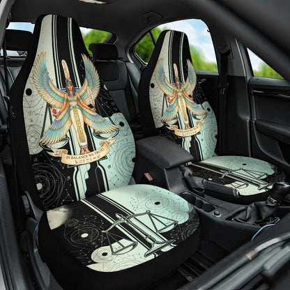 Ma’at Feather Egyptian Car Seat Cover with Scales Symbolizing Truth and Cosmic Balance