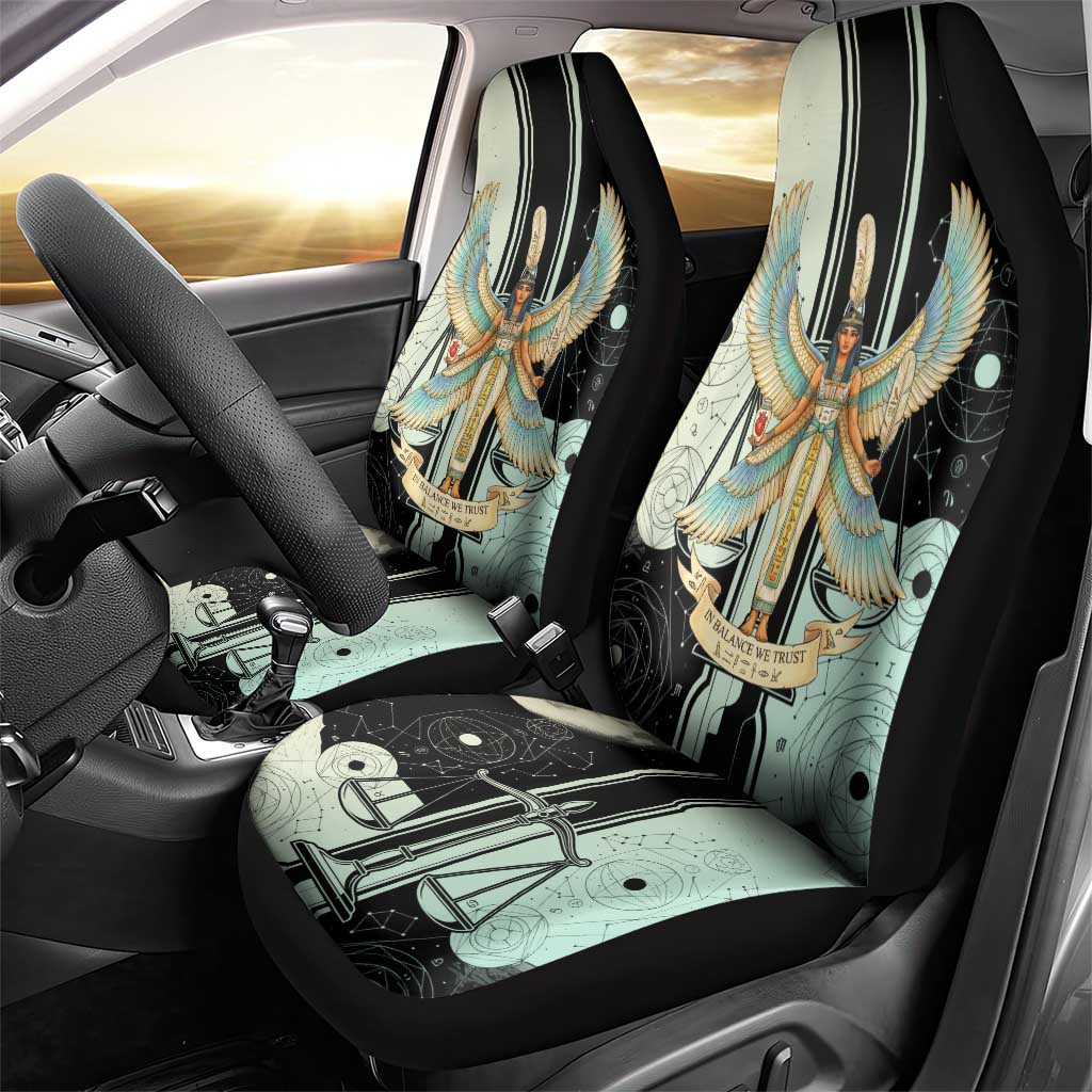 Ma’at Feather Egyptian Car Seat Cover with Scales Symbolizing Truth and Cosmic Balance