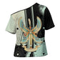 Ma’at Feather Egyptian Cross Shoulder Shirt with Scales Symbolizing Truth and Cosmic Balance