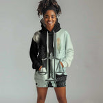 Ma’at Feather Egyptian Hoodie Dress with Scales Symbolizing Truth and Cosmic Balance