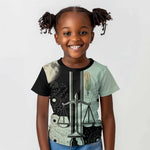 Ma’at Feather Egyptian Kid T shirt with Scales Symbolizing Truth and Cosmic Balance