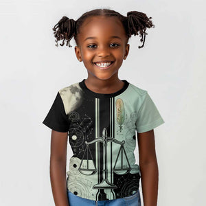 Ma’at Feather Egyptian Kid T shirt with Scales Symbolizing Truth and Cosmic Balance