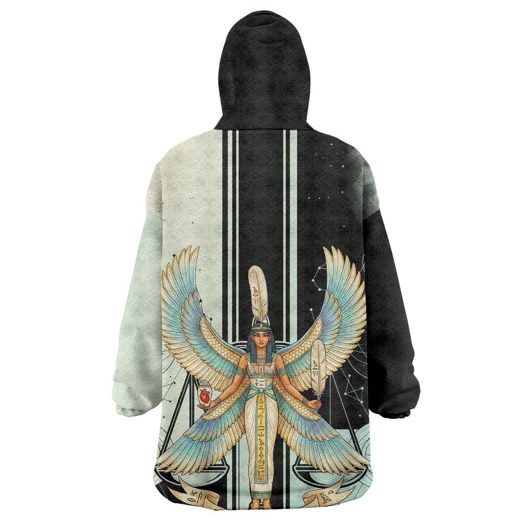 Ma’at Feather Egyptian Kid Wearable Blanket Hoodie with Scales Symbolizing Truth and Cosmic Balance