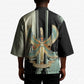 Ma’at Feather Egyptian Kimono with Scales Symbolizing Truth and Cosmic Balance