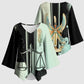 Ma’at Feather Egyptian Kimono Sleeve Blouse with Scales Symbolizing Truth and Cosmic Balance