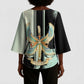 Ma’at Feather Egyptian Kimono Sleeve Blouse with Scales Symbolizing Truth and Cosmic Balance