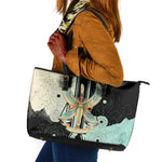 Ma’at Feather Egyptian Leather Tote Bag with Scales Symbolizing Truth and Cosmic Balance