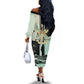 Ma’at Feather Egyptian Off The Shoulder Long Sleeve Dress with Scales Symbolizing Truth and Cosmic Balance