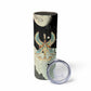 Ma’at Feather Egyptian Skinny Tumbler with Scales Symbolizing Truth and Cosmic Balance