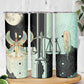 Ma’at Feather Egyptian Skinny Tumbler with Scales Symbolizing Truth and Cosmic Balance