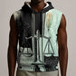 Ma’at Feather Egyptian Sleeveless Hoodie with Scales Symbolizing Truth and Cosmic Balance