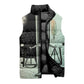 Ma’at Feather Egyptian Sleeveless Puffer Jacket with Scales Symbolizing Truth and Cosmic Balance