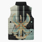 Ma’at Feather Egyptian Sleeveless Puffer Jacket with Scales Symbolizing Truth and Cosmic Balance